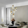 Spirale Cristallo Gocce Metallo Moderna Duplex Scala Lampadario a Sospensione