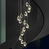 Spirale Cristallo Gocce Metallo Moderna Duplex Scala Lampadario a Sospensione