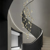 Spirale Cristallo Gocce Metallo Moderna Duplex Scala Lampadario a Sospensione