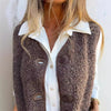WarmVest - Gilet autunnale senza maniche da donna con bottoni