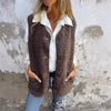 WarmVest - Gilet autunnale senza maniche da donna con bottoni