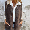 WarmVest - Gilet autunnale senza maniche da donna con bottoni