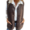 WarmVest - Gilet autunnale senza maniche da donna con bottoni