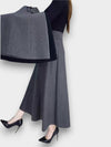 Hohe Taille Lange Schwarze Rock Damen aus Dickem Stoff – Knöchellang, Bequeme Passform, Größe S-3XL