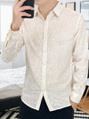 Camicia Casual a Maniche Lunghe Stampata da Uomo - Camicia Traspirante Elasticizzata per Ogni Occasione - Taglie da M a 4XL