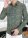 Camicia Casual a Maniche Lunghe Stampata da Uomo - Camicia Traspirante Elasticizzata per Ogni Occasione - Taglie da M a 4XL