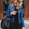 Leren motorjack voor vrouwen