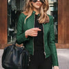 Leren motorjack voor vrouwen