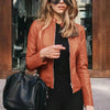 Leren motorjack voor vrouwen