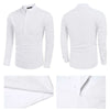 Heren casual linnen blouse | lange oprolmouw - HYPEBAY NL