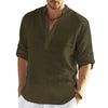 Heren casual linnen blouse | lange oprolmouw - HYPEBAY NL