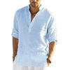 Heren casual linnen blouse | lange oprolmouw - HYPEBAY NL