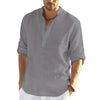 Heren casual linnen blouse | lange oprolmouw - HYPEBAY NL