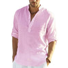 Heren casual linnen blouse | lange oprolmouw - HYPEBAY NL