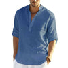 Heren casual linnen blouse | lange oprolmouw - HYPEBAY NL