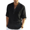 Heren casual linnen blouse | lange oprolmouw - HYPEBAY NL